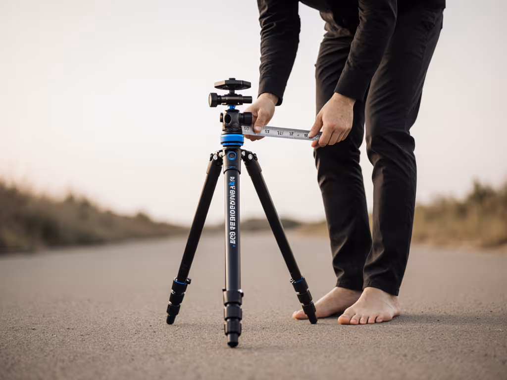 photographer_demonstrating_barefoot_height_measurement_with_tripod_legs_at_55-degree_angle