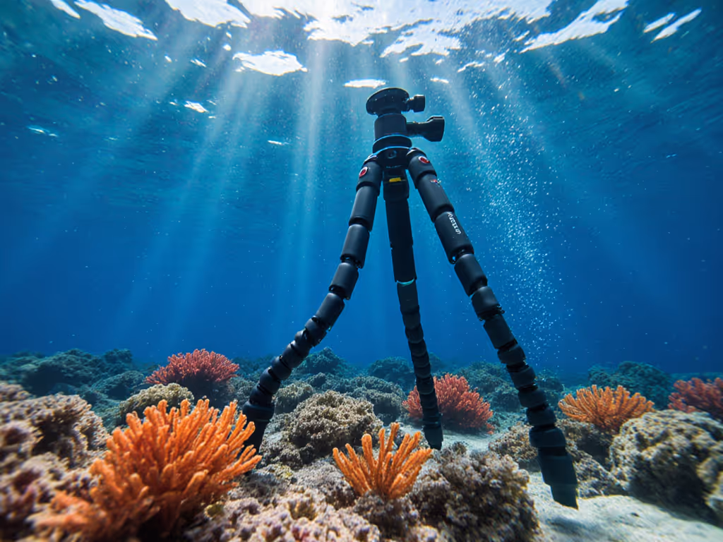 underwater_tripod_anchored_on_coral_reef_with_flexible_legs